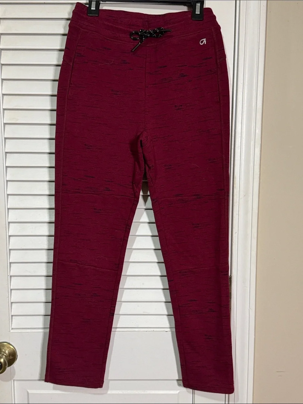 GAP Fit Kids Maroon Heathered Zip Hoodie & Jogger Set with Black Accents Size XL